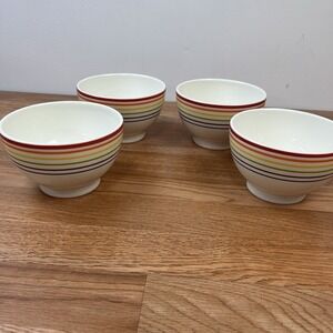 Set of 4 Bugatti Gioia Rainbow Stripe Bowls NEW